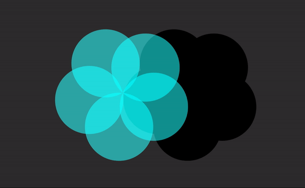 Side by side example of animated flowers